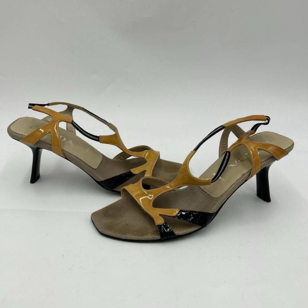 Prada Tan and Black Women's Heels